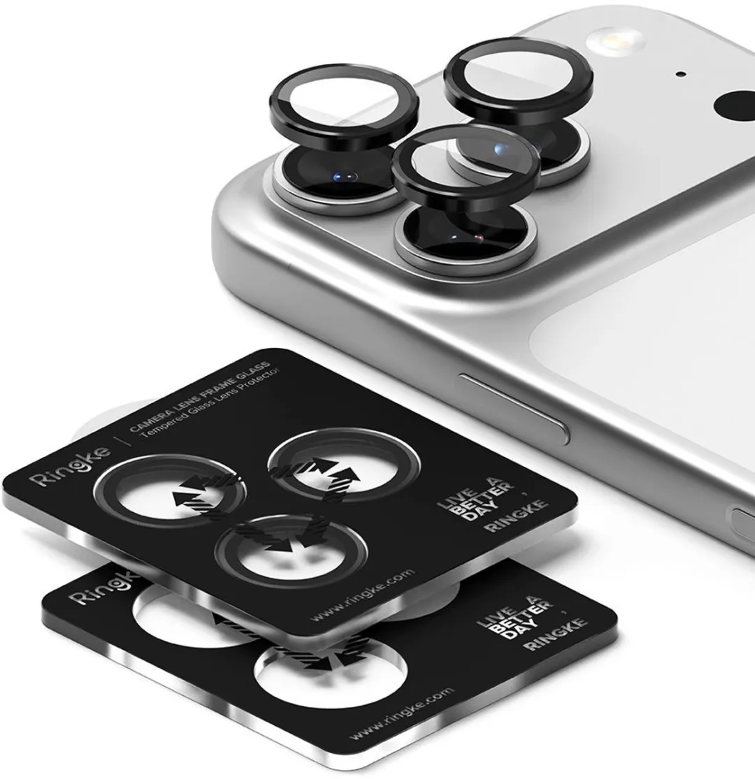 Ringke Frame Glass Camera Protector iPhone 17 Pro/Max - 2 Stuks - Zwart