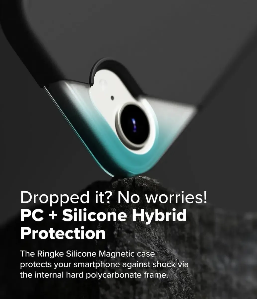 Ringke Silicone MagSafe Hoesje iPhone 16/17 - Zwart - afbeelding 6 van 6