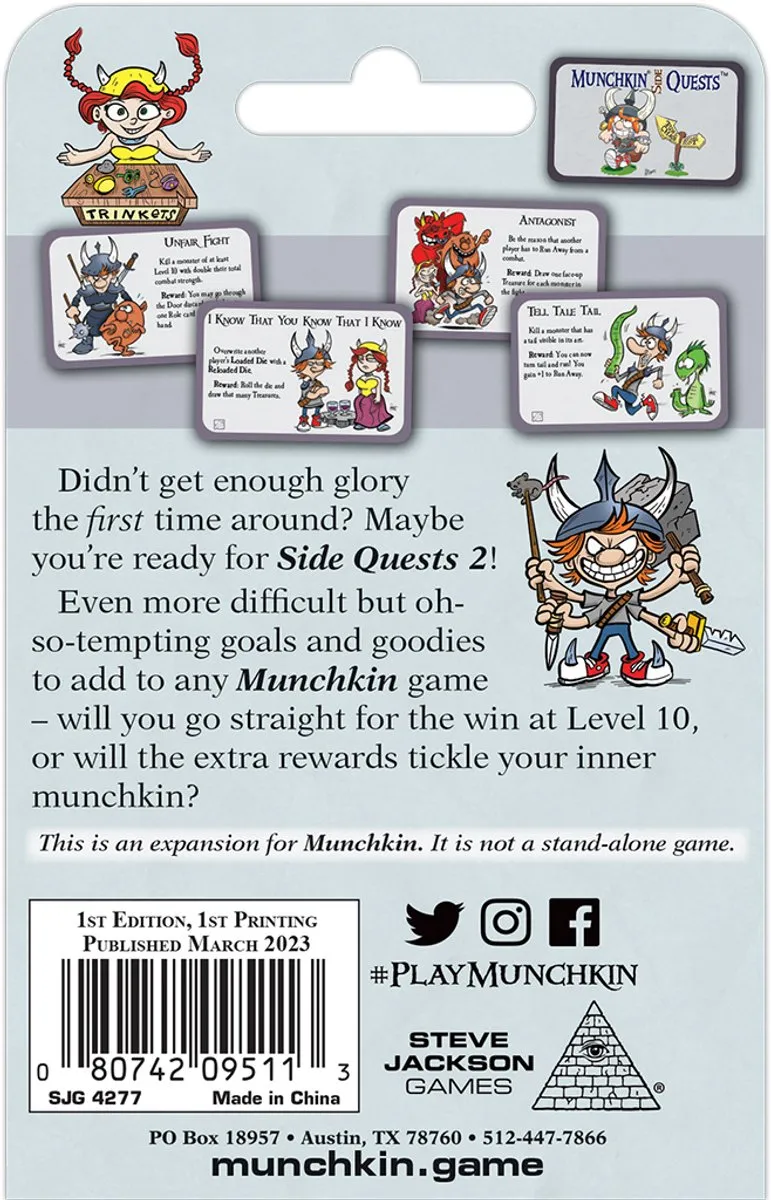Steve Jackson Games Munchkin Side Quests 2 Uitbreiding - 3-6 Spelers