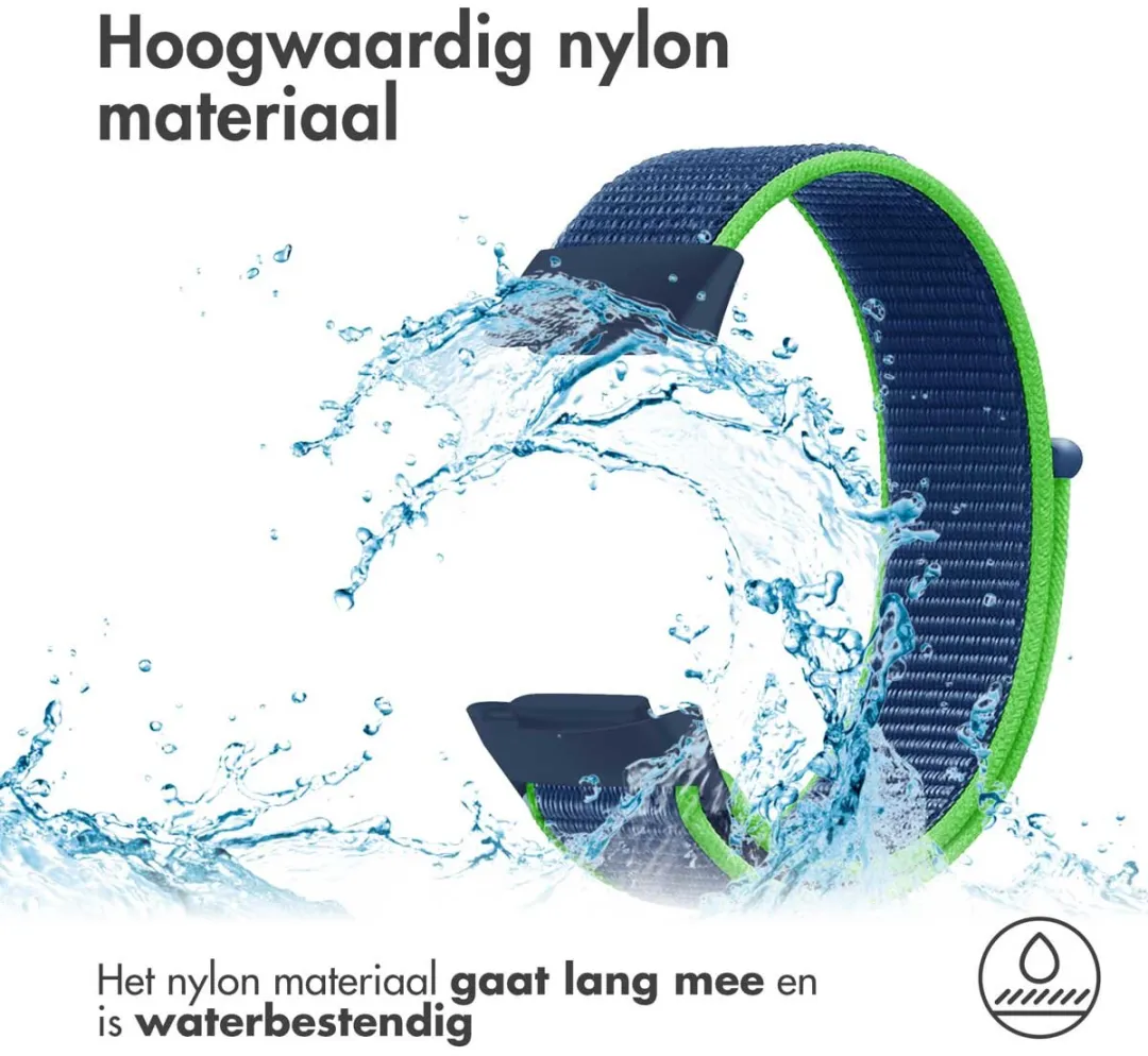 Imoshion Nylon Bandje Fitbit Charge 5 - Blauw
