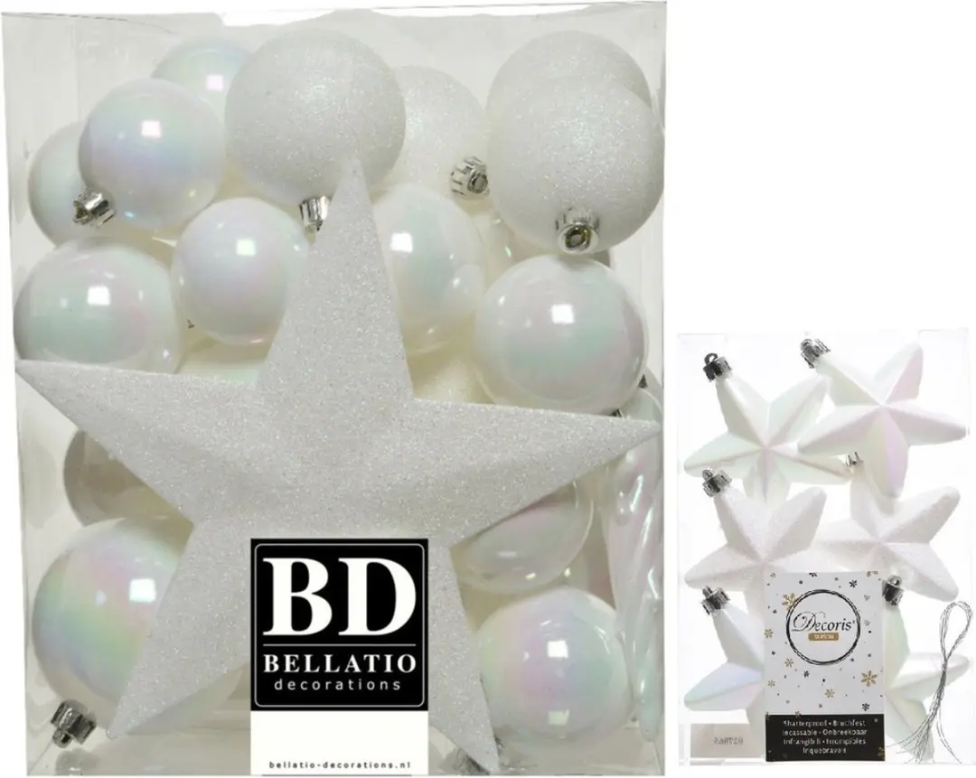 Decoris Kerstversiering kunststof kerstballen en hangers