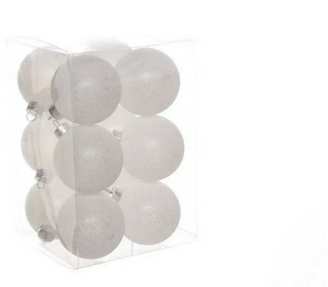 Kerstballen wit 12 stuks