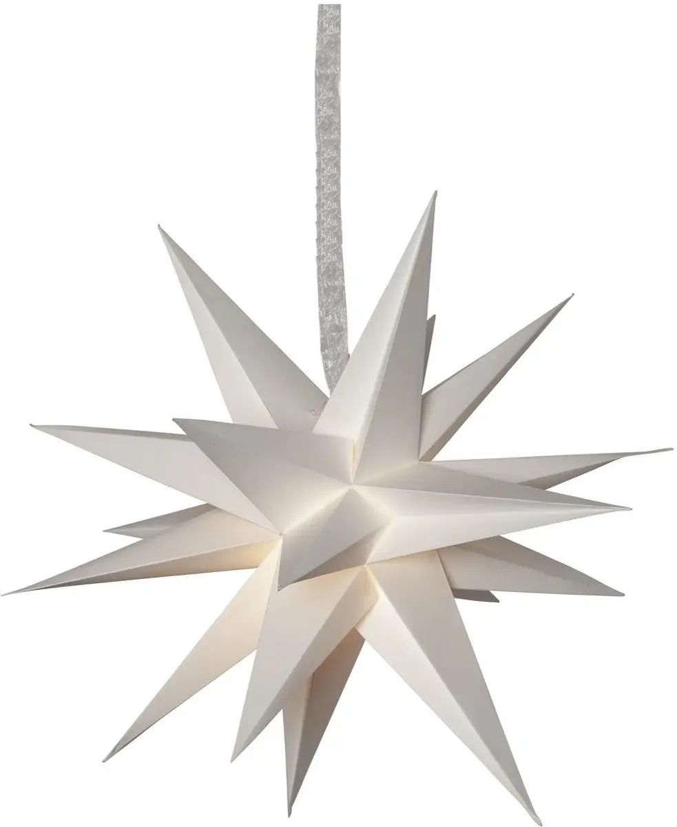 Star Trading 3D papieren ster 'December', 18 punten, wit, Ø 45 cm