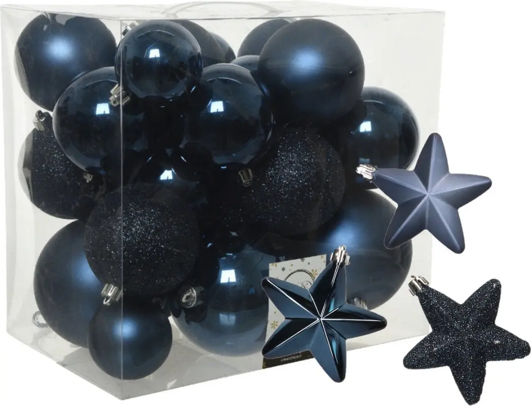 Kerstballen en sterren ornamenten