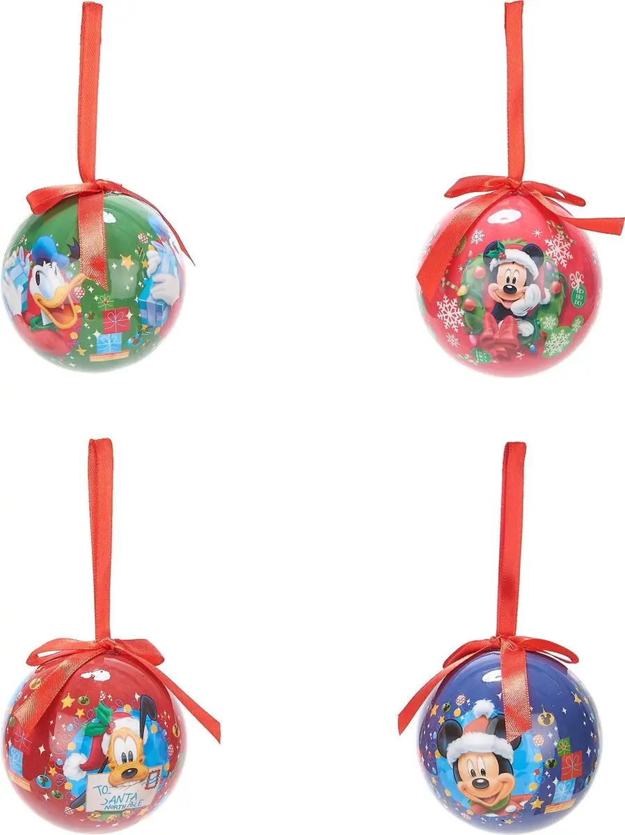 4 kerstballen Mickey™ 7.5 cm