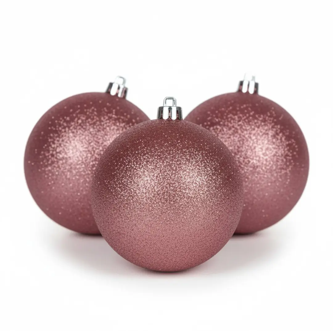 4x Roze kunststof kerstballen 10 cm