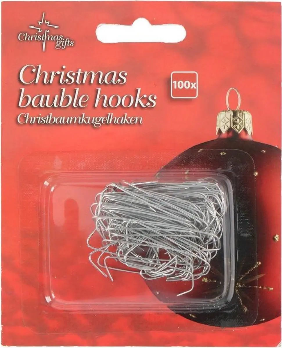 Kerstbalhaakjes zilver
