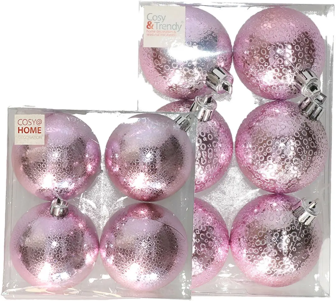 Cosy & Trendy Circel-motief kerstballen roze