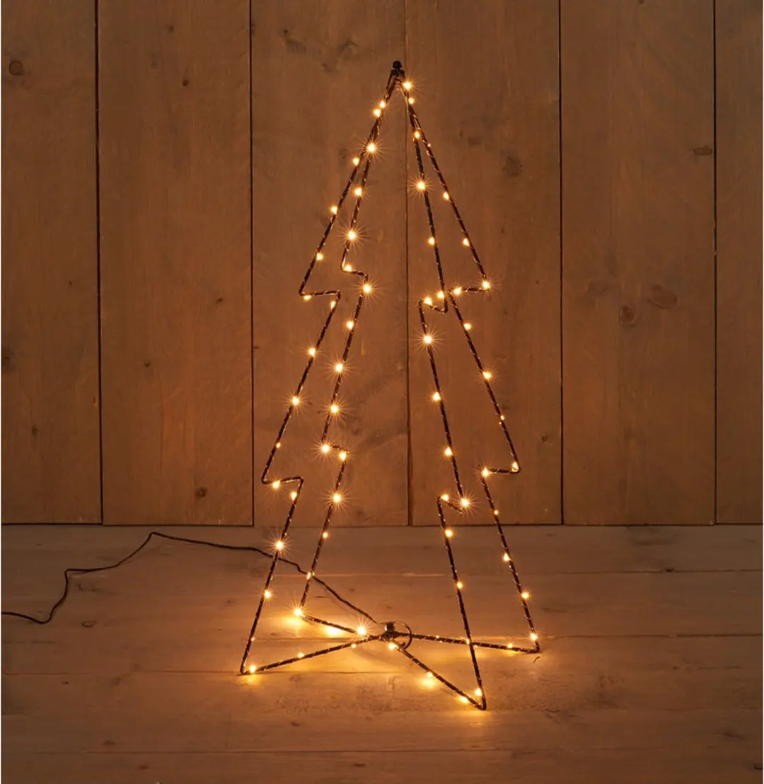 Verlichte figuren 3D kerstbomen/lichtbomen classic warm 72 cm voor buiten