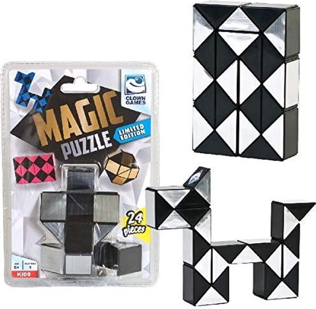Clown Magic Puzzle - 24 Stuks - Zilver/Zwart - afbeelding 6 van 6