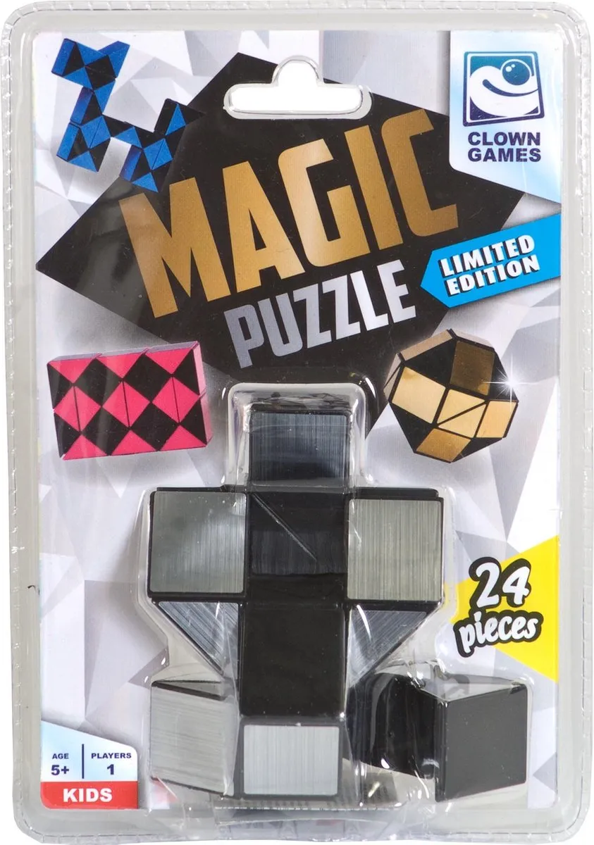 Clown Magic Puzzle - 24 Stuks - Zilver/Zwart