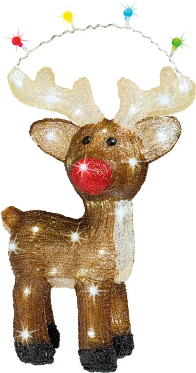 Lumineo LED Kerstfiguur Rendier - 48 Lampjes - 17x33x47cm