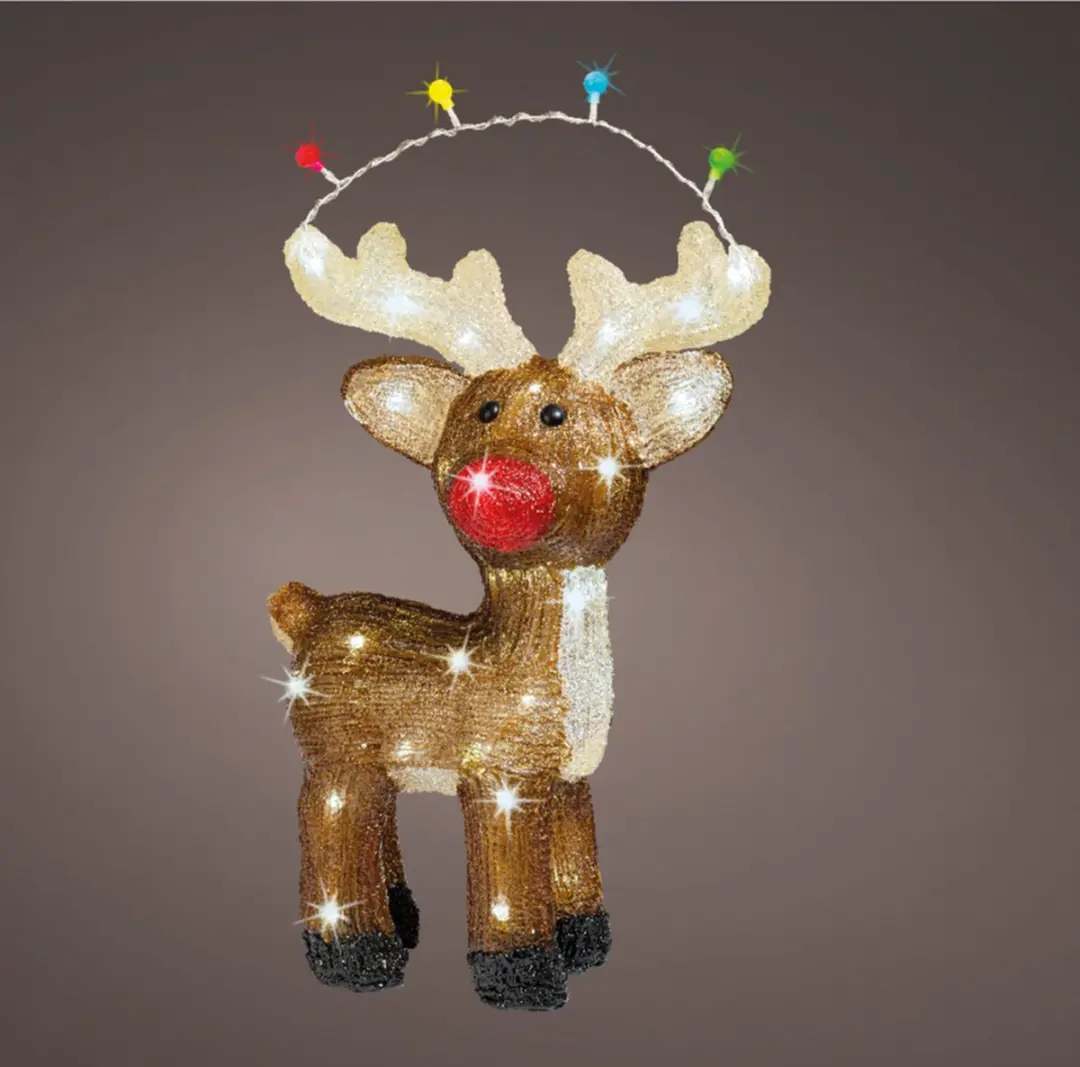 Lumineo LED Kerstfiguur Rendier - 48 Lampjes - 17x33x47cm - afbeelding 3 van 4