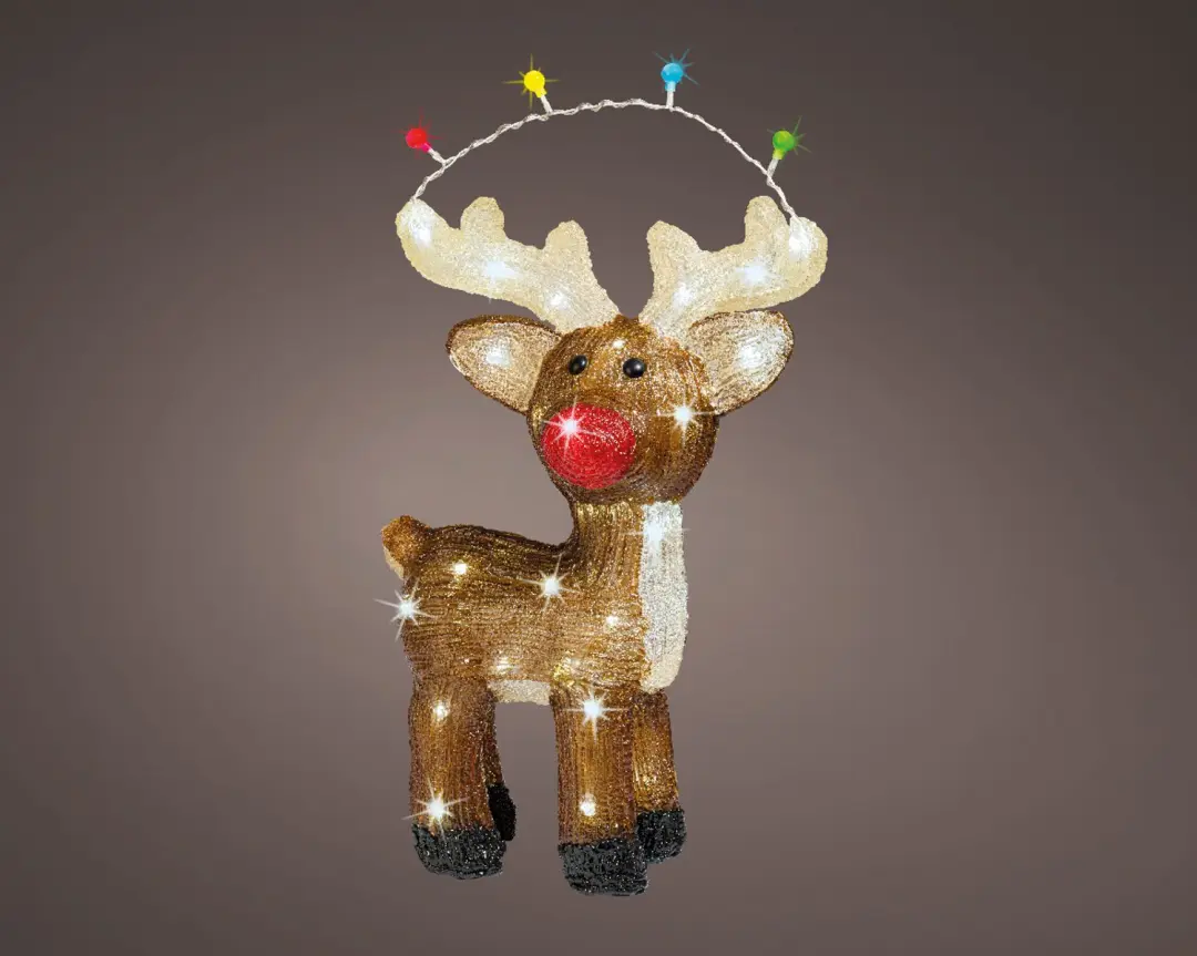 Lumineo LED Kerstfiguur Rendier - 48 Lampjes - 17x33x47cm - afbeelding 4 van 4