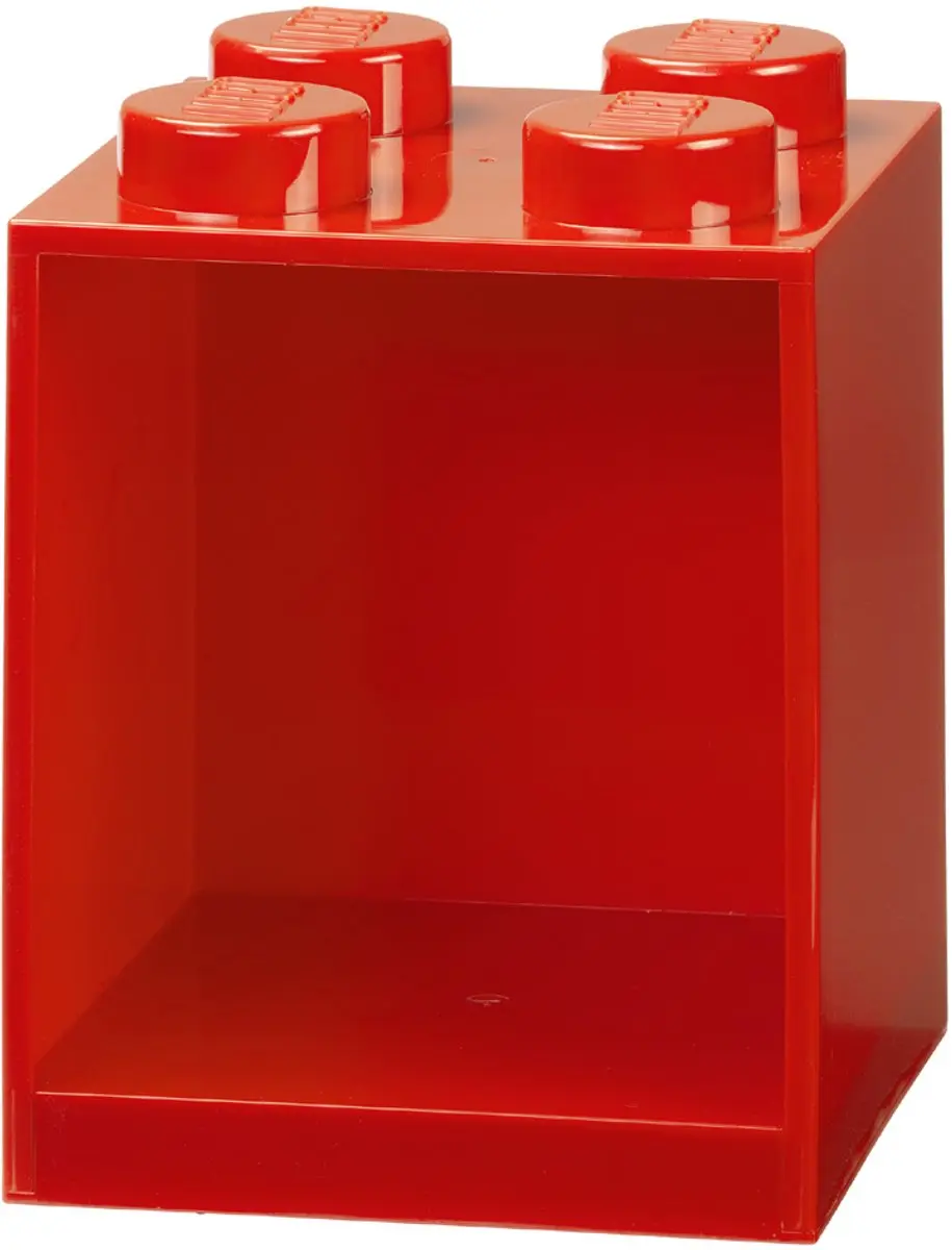LEGO Iconic Brick Boekenplank 4 Noppen - Wit - afbeelding 4 van 4