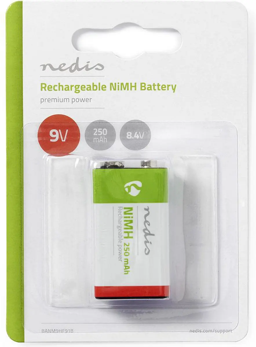 Nedis 6LR61 Oplaadbare E-Block Batterij - 8.4V 250mAh - afbeelding 5 van 6