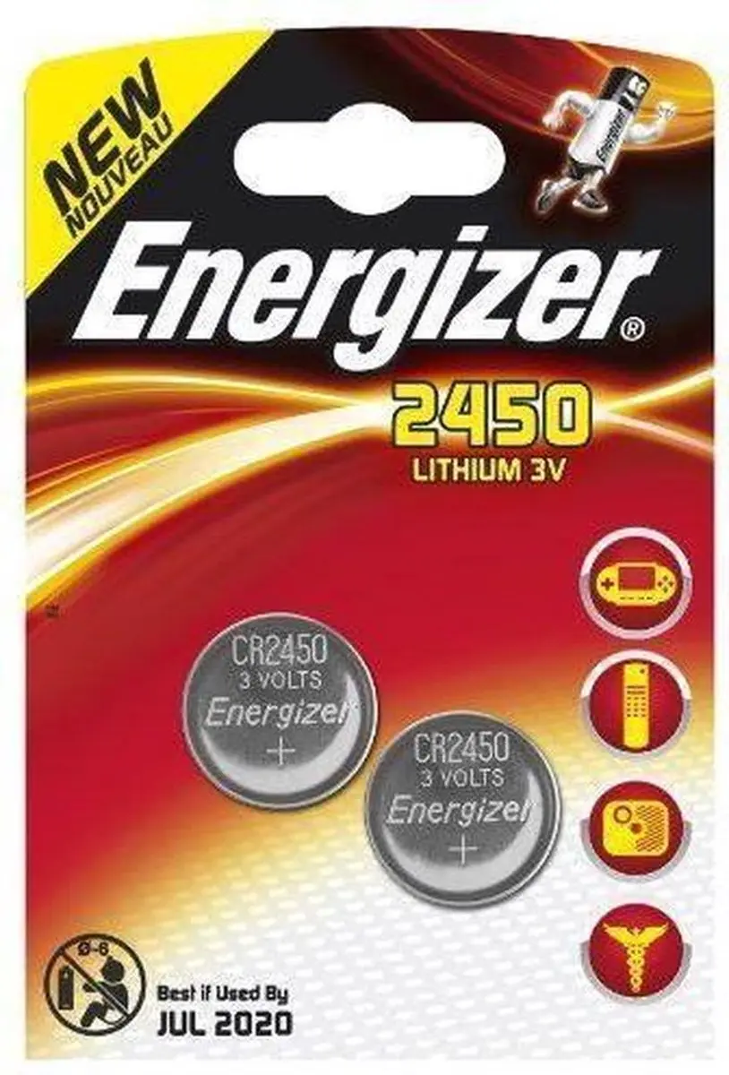 Energizer Lithium CR2450 3V Knoopcel - 2 stuks - afbeelding 6 van 6