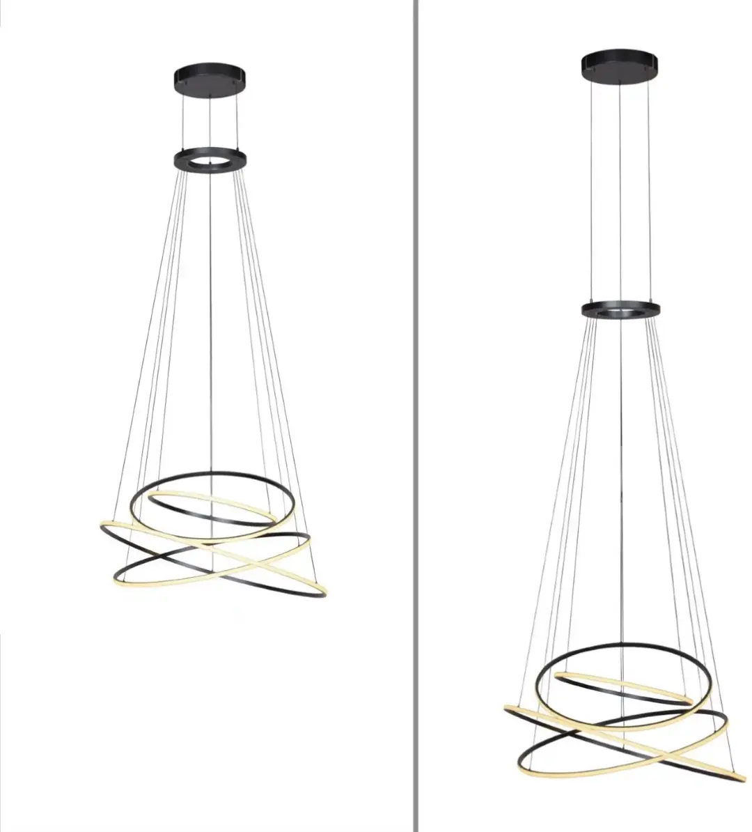 Paul Neuhaus PURE E-Flying Rings Hanglamp Ø110cm - Grijs - afbeelding 4 van 6