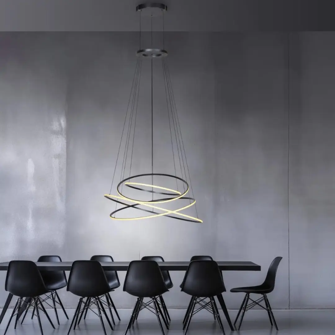Paul Neuhaus PURE E-Flying Rings Hanglamp Ø110cm - Grijs - afbeelding 5 van 6