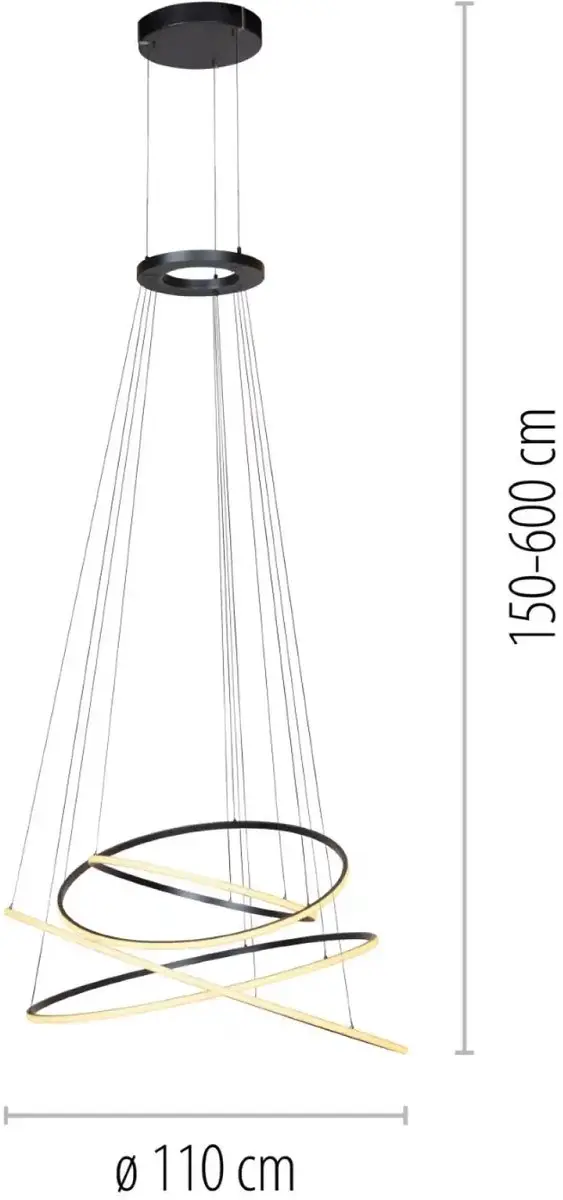 Paul Neuhaus PURE E-Flying Rings Hanglamp Ø110cm - Grijs - afbeelding 6 van 6