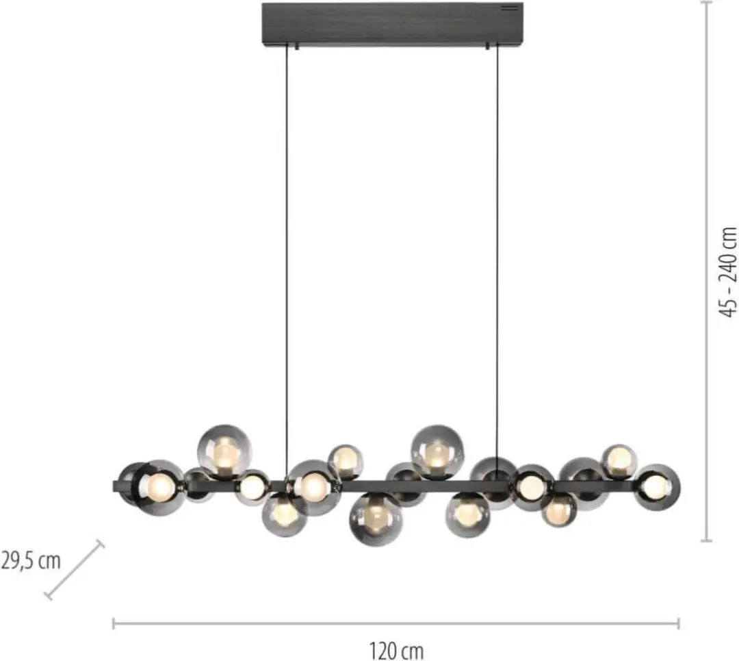 Paul Neuhaus PURE e-Lift Hanglamp 120cm - Donker Grijs - afbeelding 6 van 6