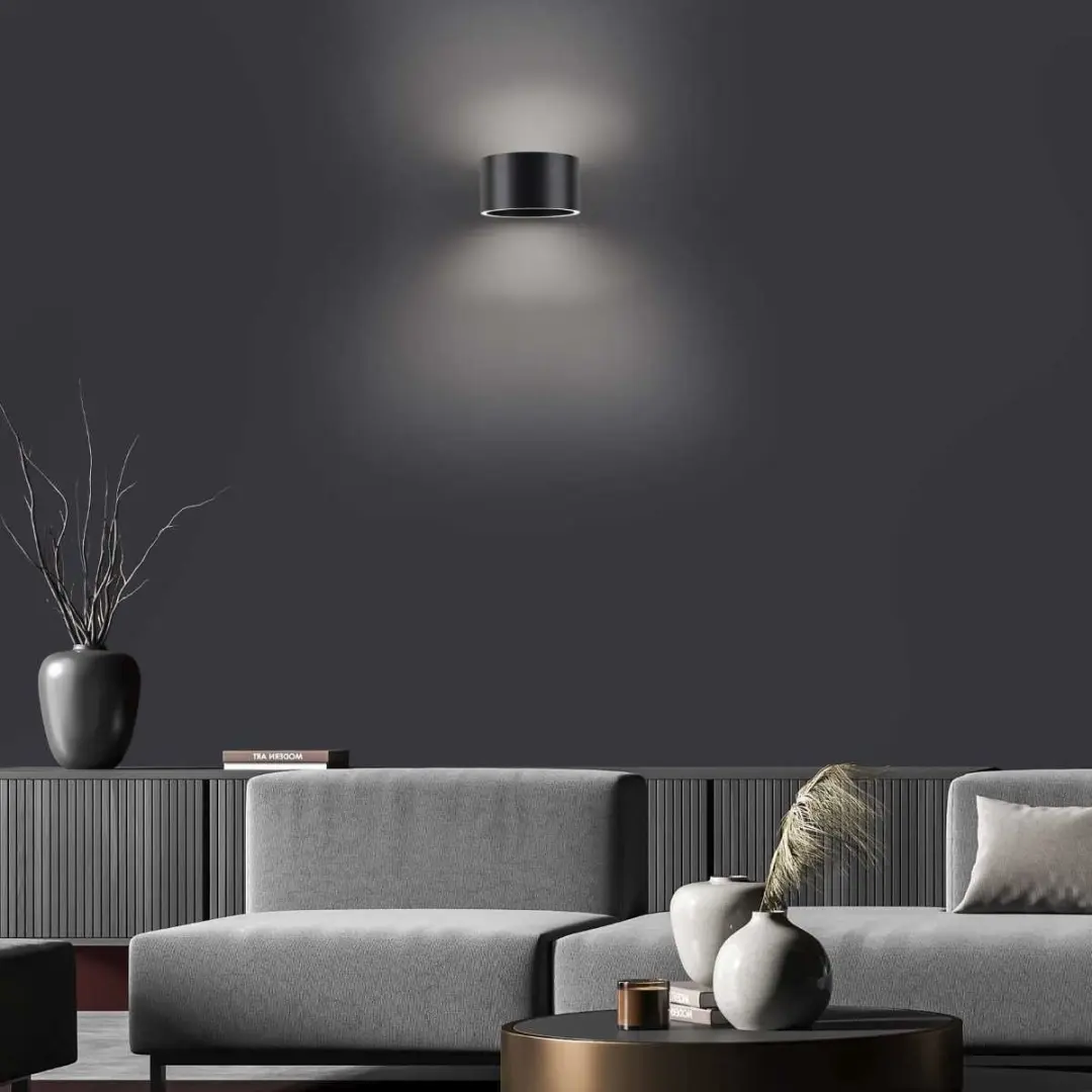 Paul Neuhaus PURE Clipse Wandlamp - Ø15cm - Antraciet - afbeelding 3 van 6