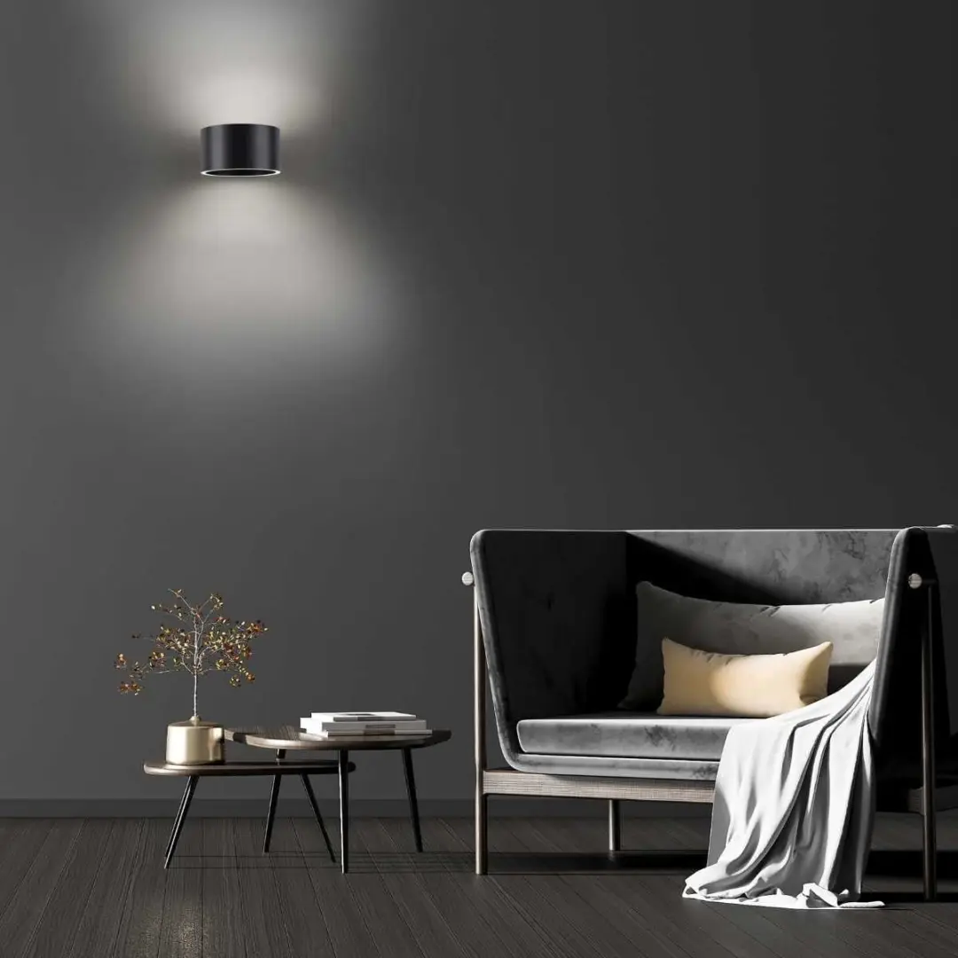 Paul Neuhaus PURE Clipse Wandlamp - Ø15cm - Antraciet - afbeelding 6 van 6