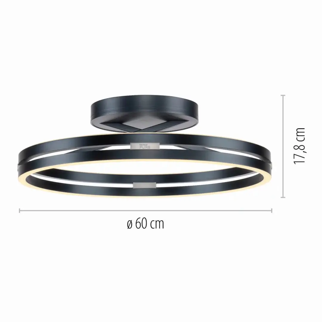 Paul Neuhaus PURE Loop Plafondlamp Ø60cm - Mystic Grey - afbeelding 3 van 6