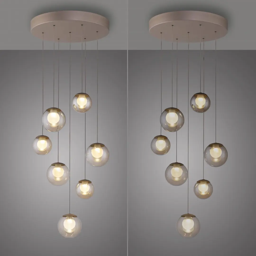 Paul Neuhaus PURE Popup Hanglamp 7-lichts - Champagne - afbeelding 3 van 6
