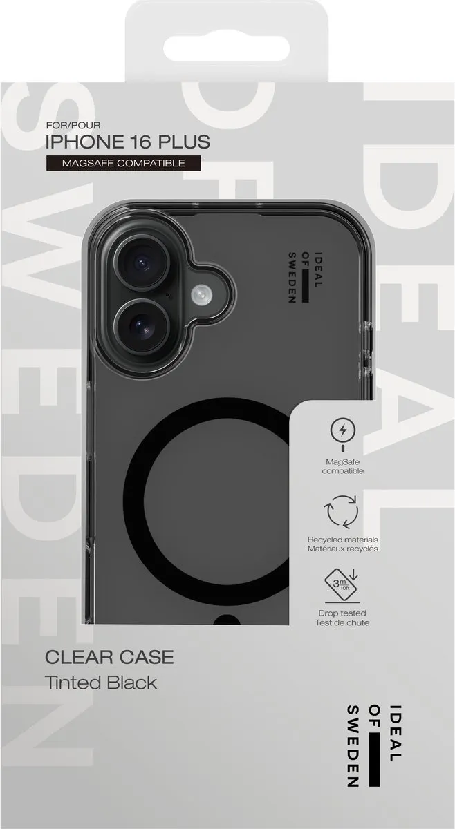 iDeal of Sweden Clear Case iPhone 16 Plus - MagSafe - Tinted Black - afbeelding 3 van 5