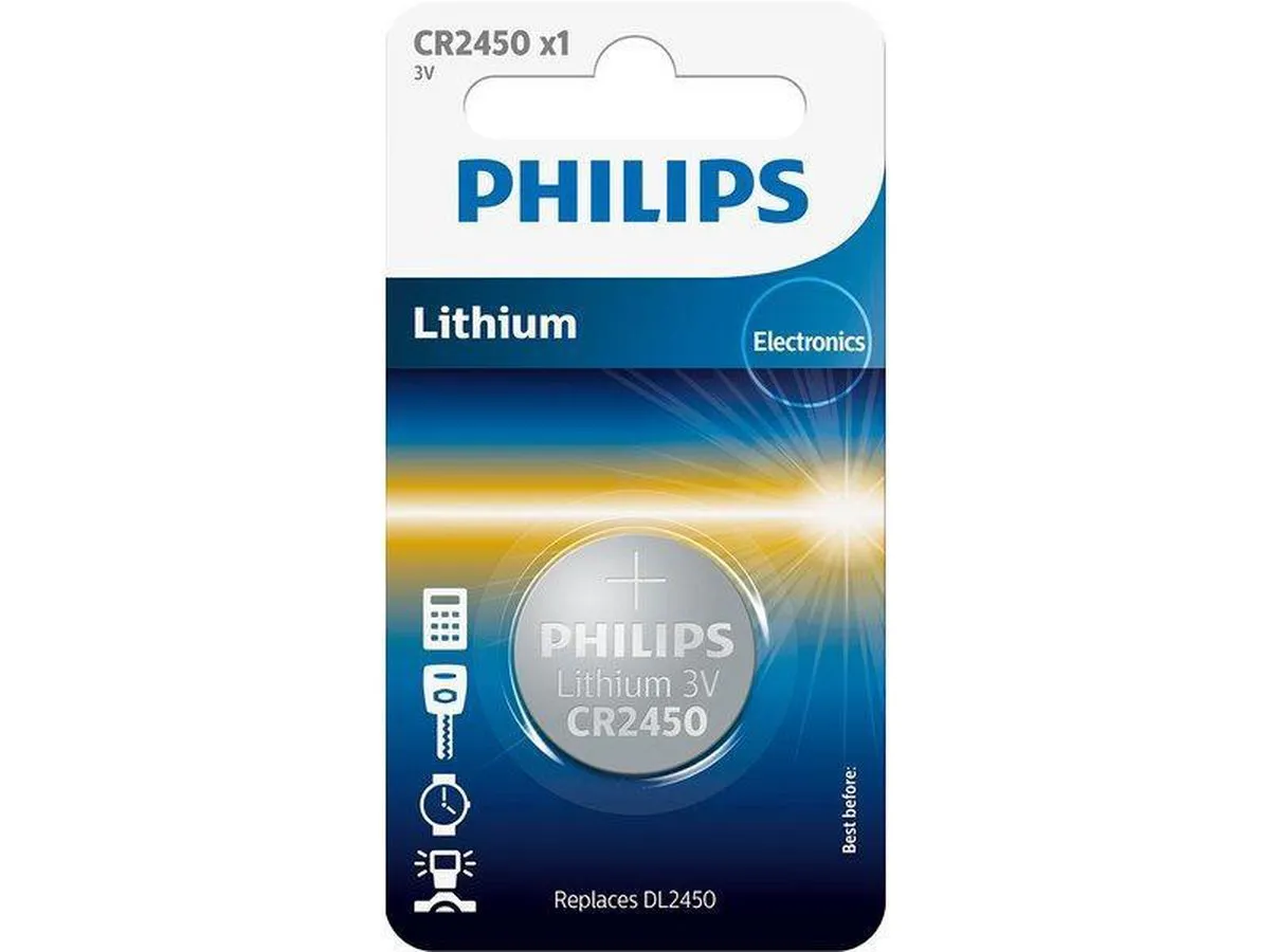 Philips Lithium CR2450 Knoopcel - 1 Stuk