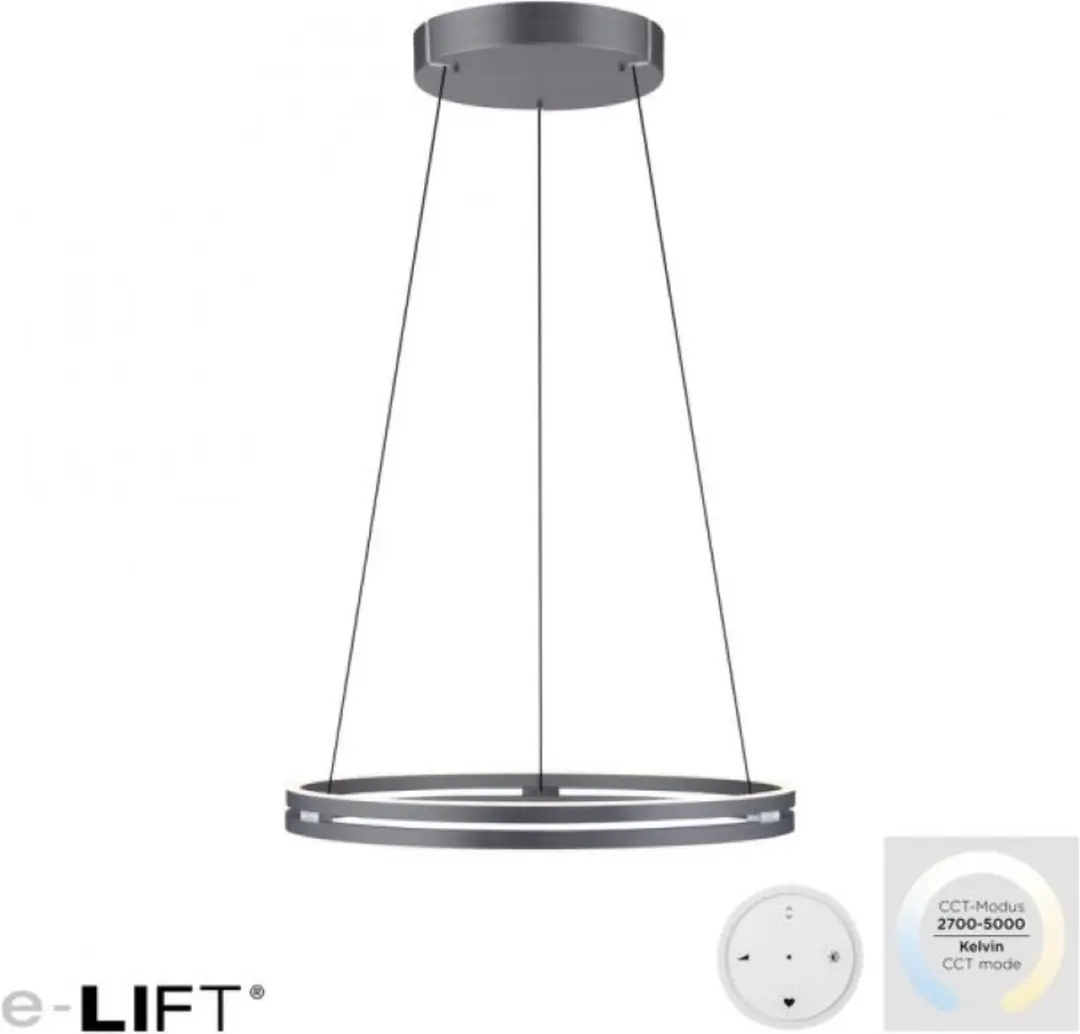 Paul Neuhaus PURE E-Loop Hanglamp - Ø70cm - Donker Grijs - afbeelding 6 van 6