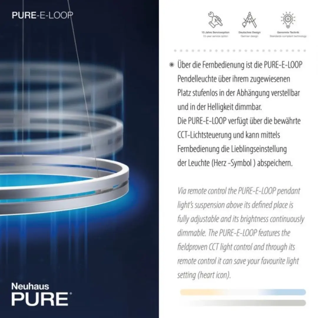 Paul Neuhaus PURE E-Loop Hanglamp - Ø70cm - Donker Grijs - afbeelding 4 van 6