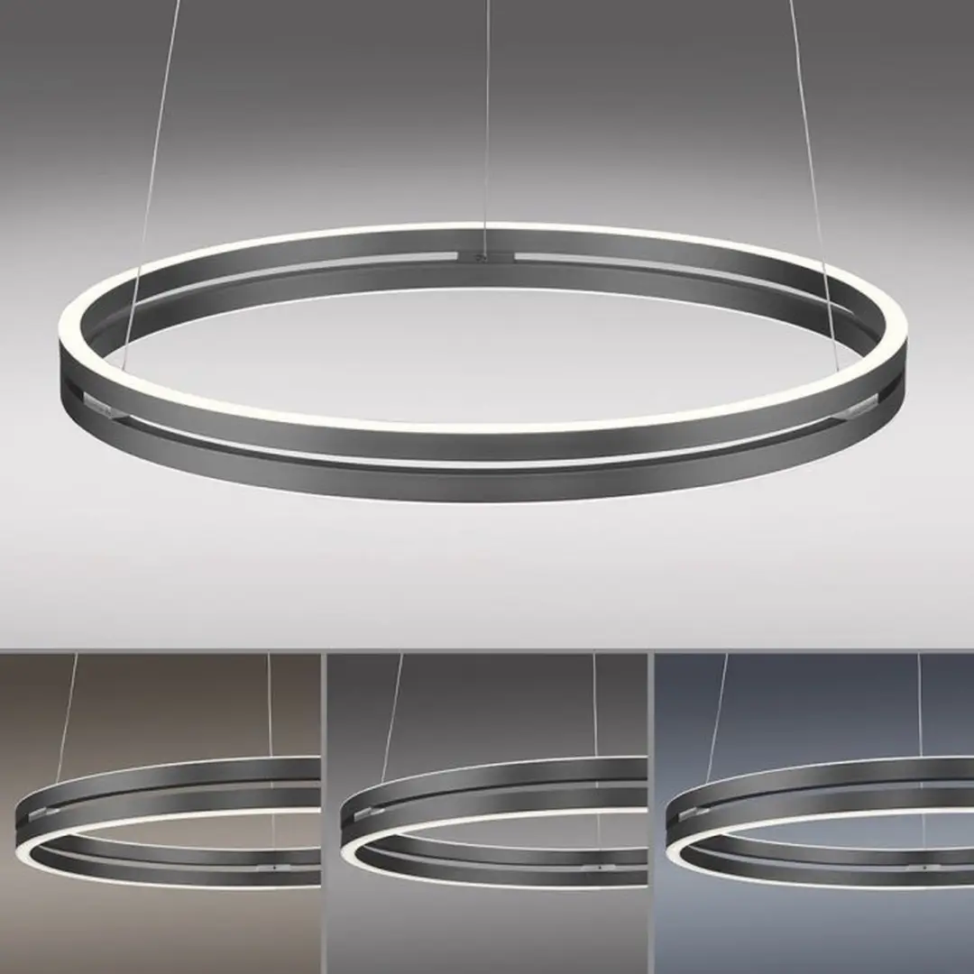 Paul Neuhaus PURE E-Loop Hanglamp - Ø70cm - Donker Grijs - afbeelding 5 van 6