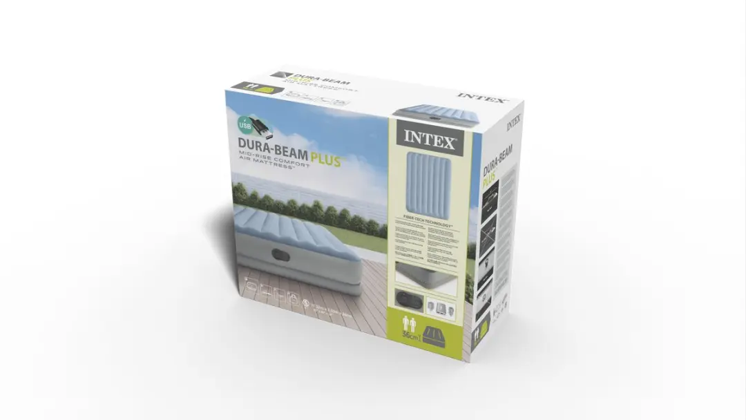 Intex Dura-Beam Comfort Luchtbed - 203x152x36cm - 2 Persoons - afbeelding 4 van 6