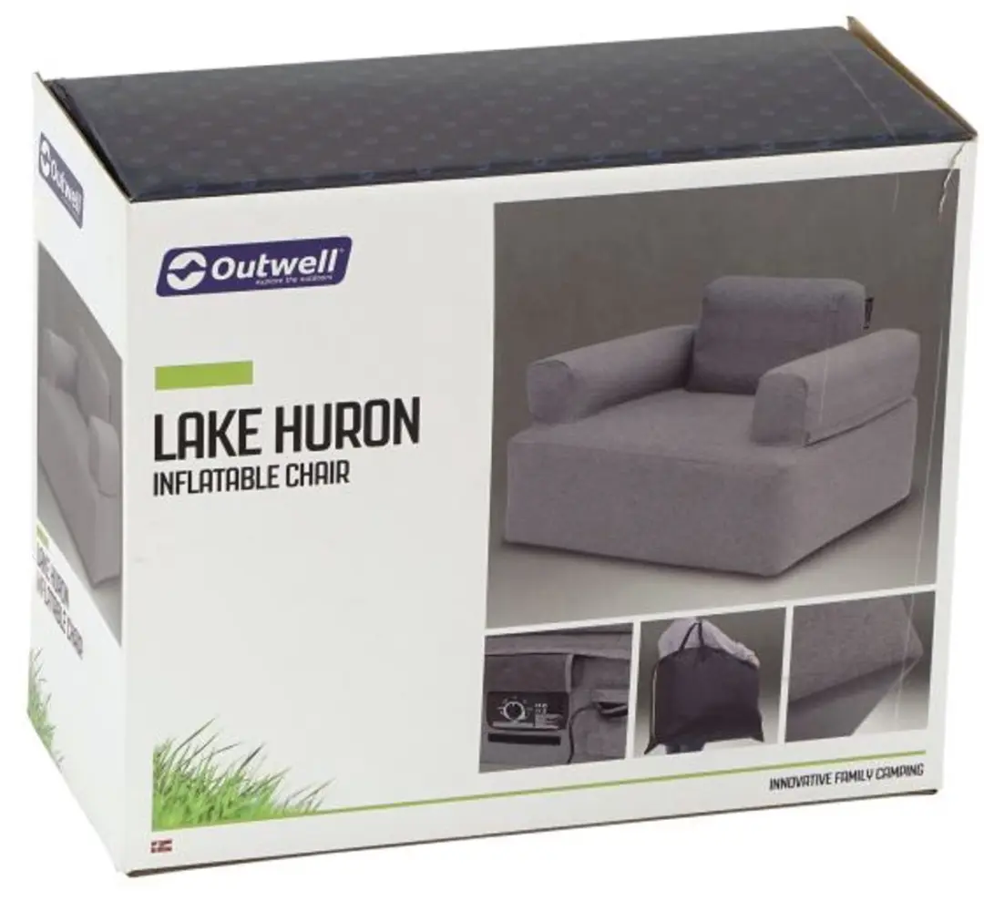 Outwell Lake Huron Opblaasbare Stoel - Black & Grey - afbeelding 4 van 6