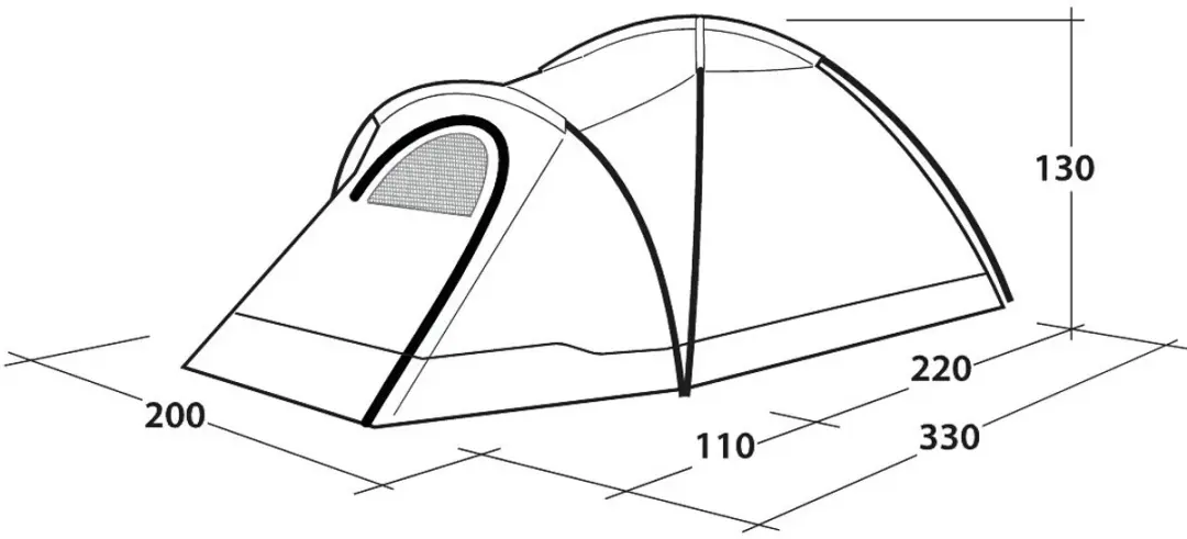 Outwell Cloud 3 Koepeltent 3 Persoons - Groen - afbeelding 6 van 6