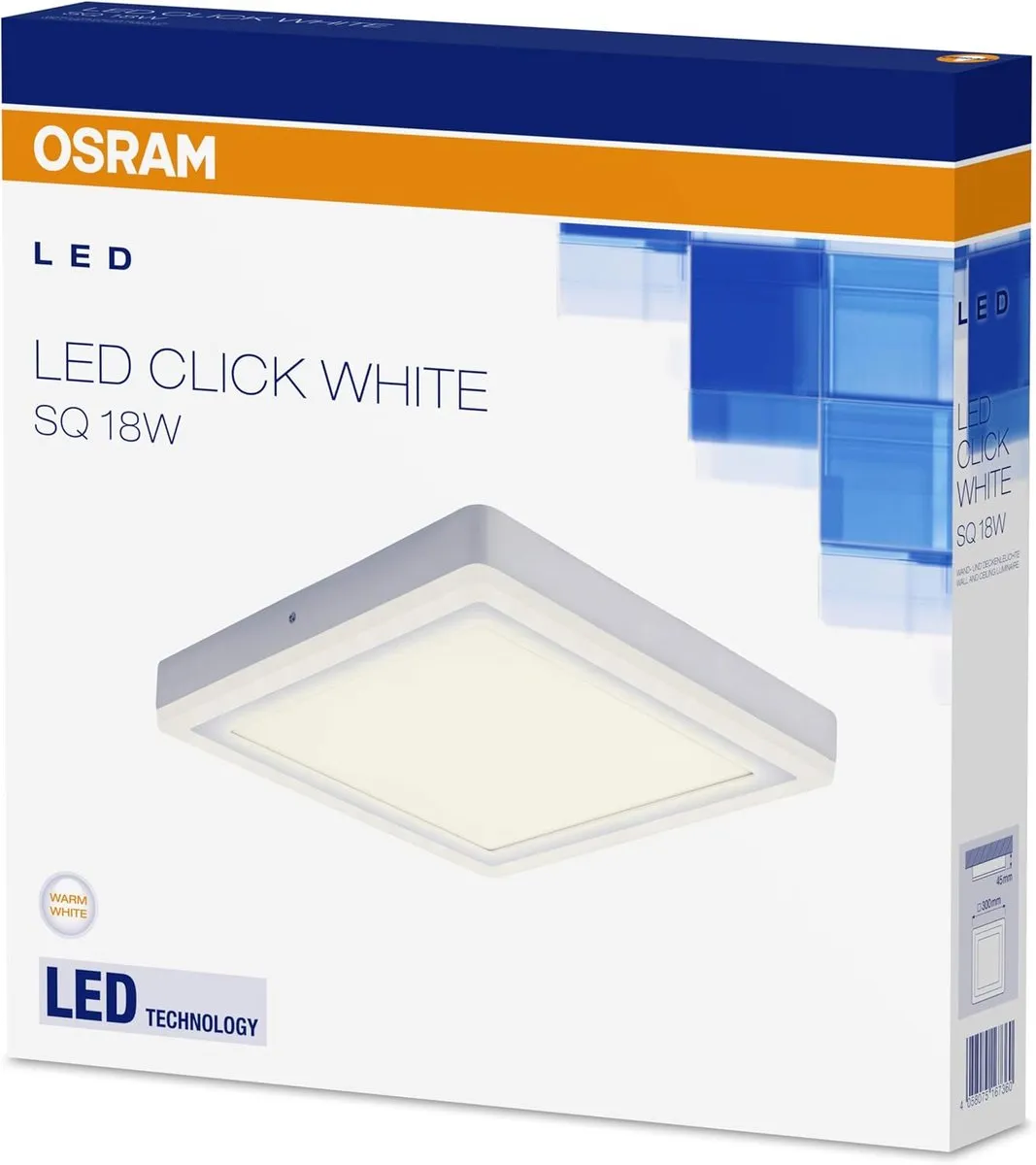 Osram LED Click Square Wand- en Plafondlamp Warm Wit
