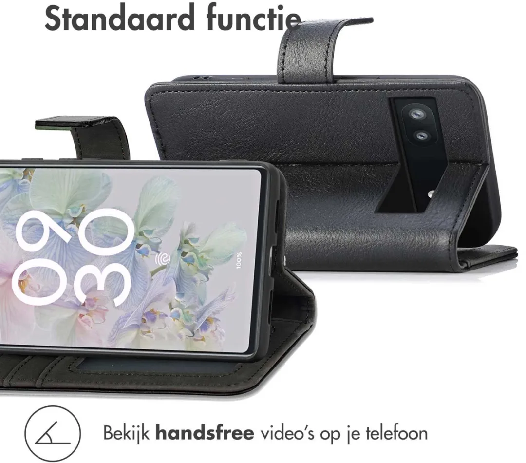 Imoshion Bookcase Hoesje Google Pixel 6a - 3 Pasjes - Zwart