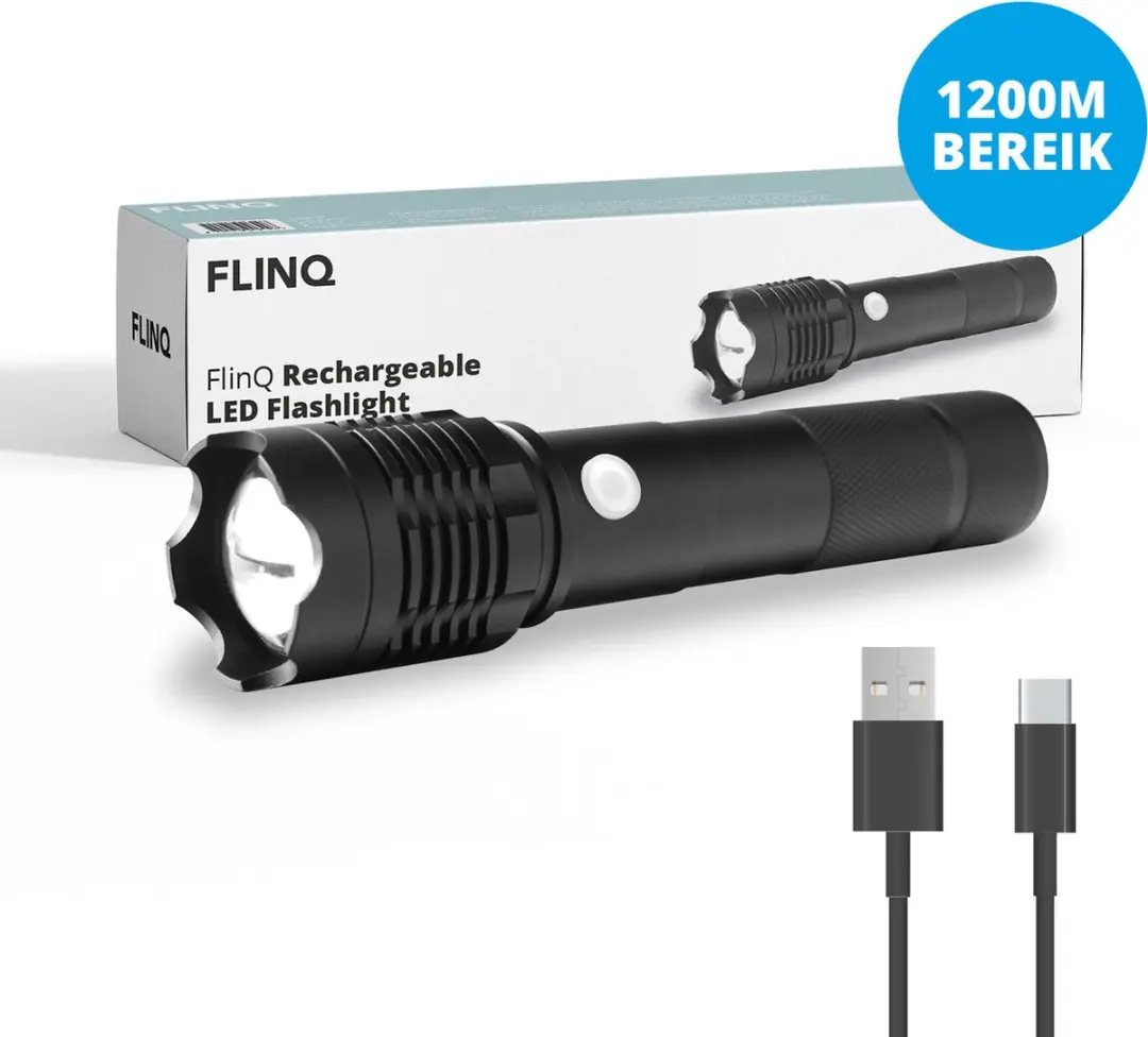 FlinQ Oplaadbare LED Zaklamp