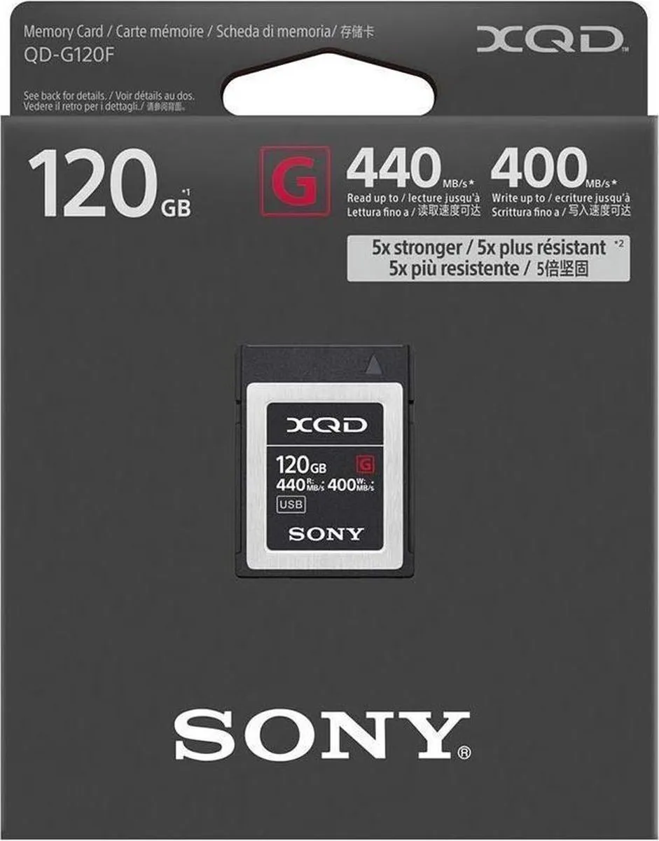 SONY 120GB XQD G-Series geheugenkaart 440MB/s