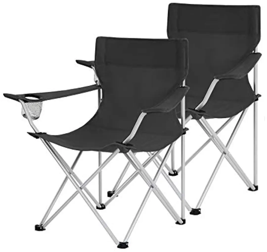 Songmics Campingstoelen set van 2 - 120 kg - Zwart - afbeelding 3 van 6