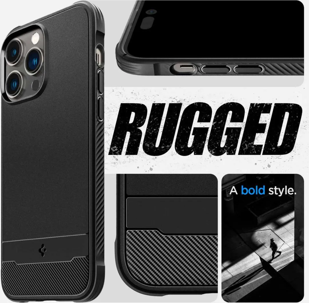 Spigen Rugged Armor Backcover 13-5599762 - iPhone 14 Pro - Zwart
