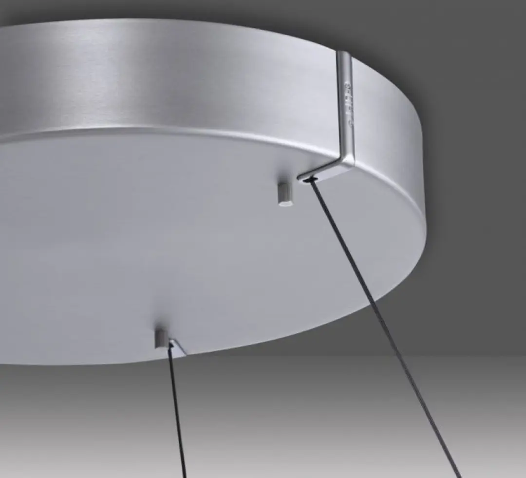 Paul Neuhaus Pure E-Clipse Hanglamp - Ø70cm - Mat chroom - afbeelding 4 van 6