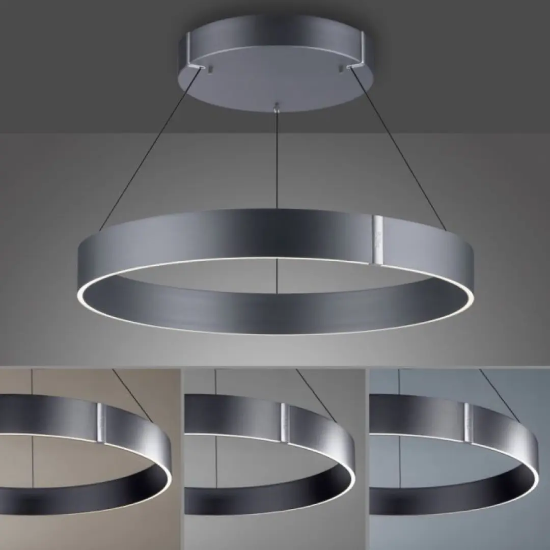 Paul Neuhaus PURE E-Clipse Hanglamp Ø 70 cm - Grijs - afbeelding 5 van 6