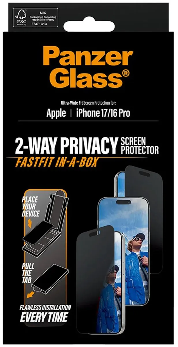 PanzerGlass PG66280 Screenprotector iPhone 16 Pro - Zwart - afbeelding 6 van 6