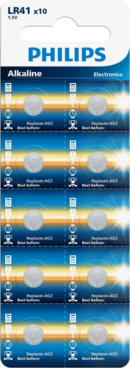 Philips AG3 Knoopcelbatterij 10 Stuks