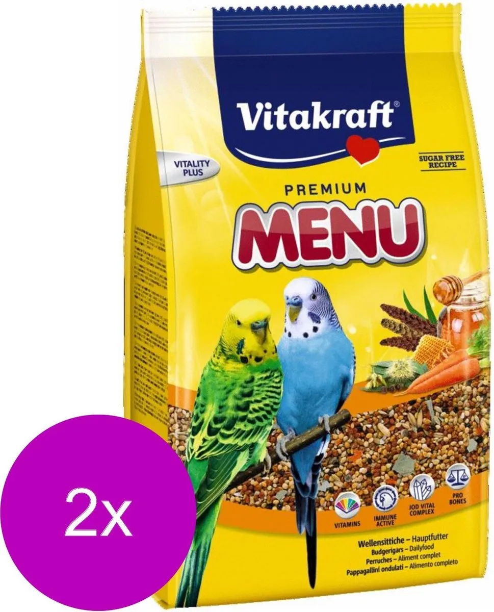 Vitakraft Parkieten Premium Menu Vogelvoer - 2x1kg