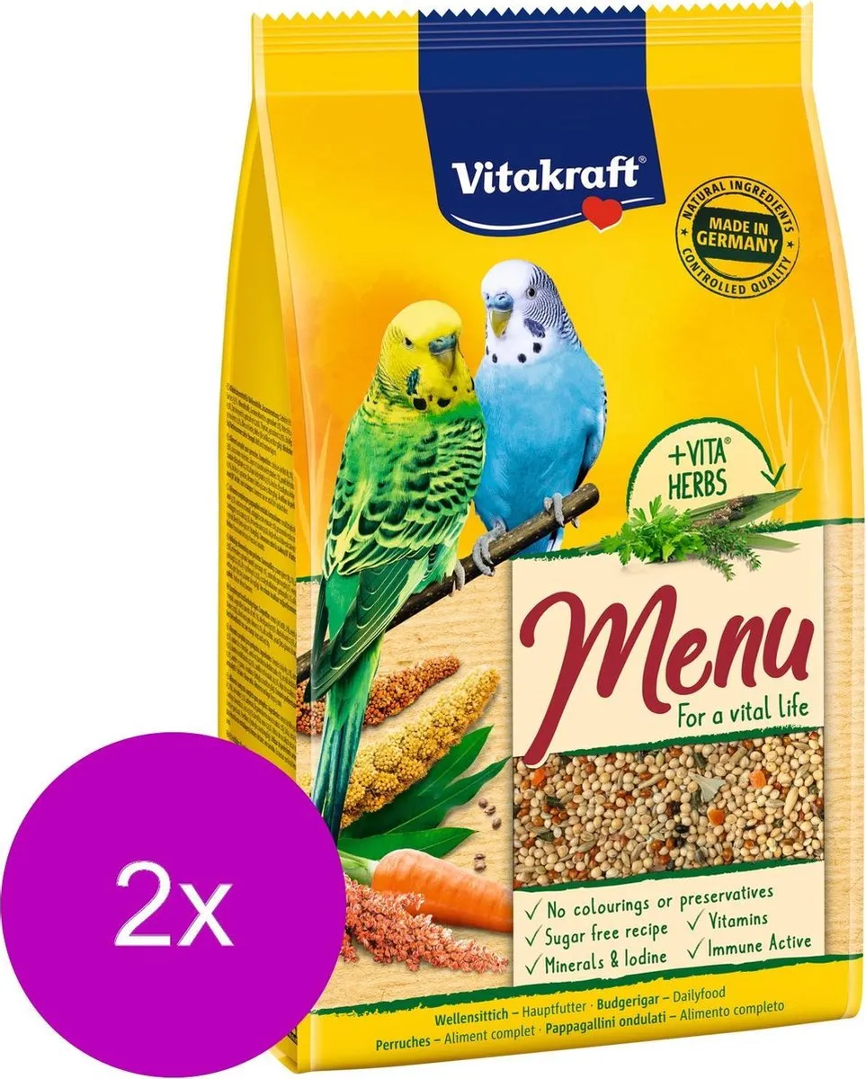 Vitakraft Parkieten Premium Menu Vogelvoer - 2x1kg