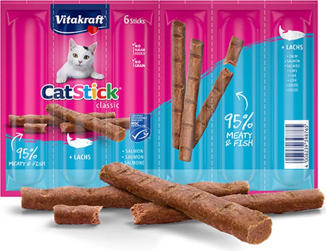 Vitakraft Cat Stick Zalm - 60 Stuks (10x6)
